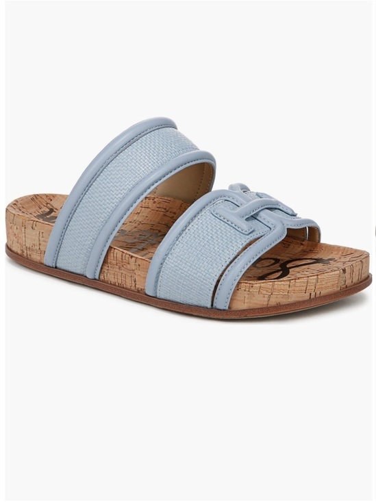 Sam Edelman Shoes - Sam Edelman Light Blue Dual-Strap Cork Slide Sandals